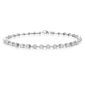 1/2 cttw Round Cut Lab Grown Diamond Tennis Bracelet in .925 Sterling Silver Prong Set 7 Inch
