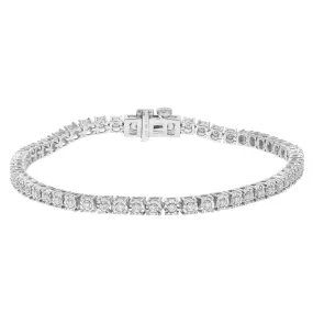 1/2 cttw Round Cut Lab Grown Diamond Tennis Bracelet in .925 Sterling Silver Prong Set