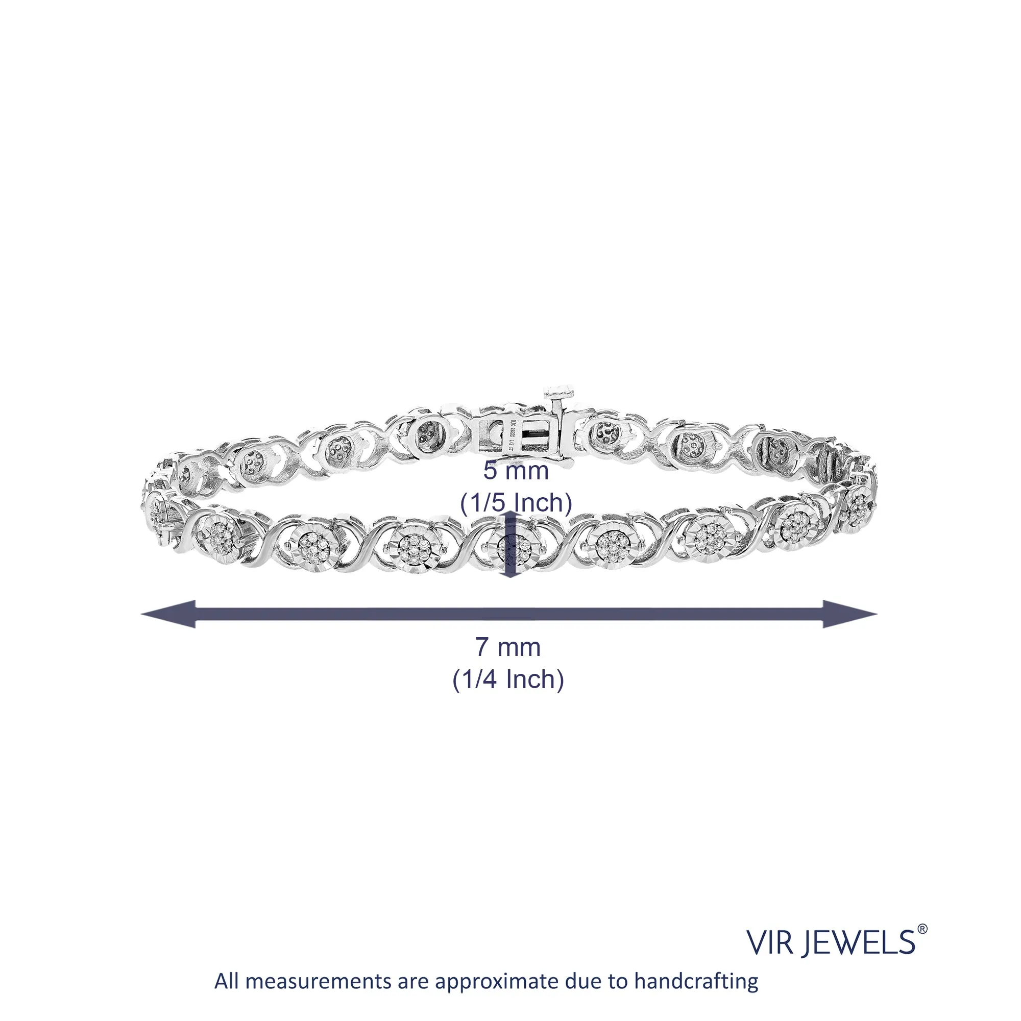 1/2 cttw Round Lab Grown Diamond Tennis Bracelet .925 Sterling Silver Prong Set