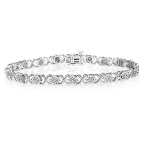 1/2 cttw Round Lab Grown Diamond Tennis Bracelet .925 Sterling Silver Prong Set
