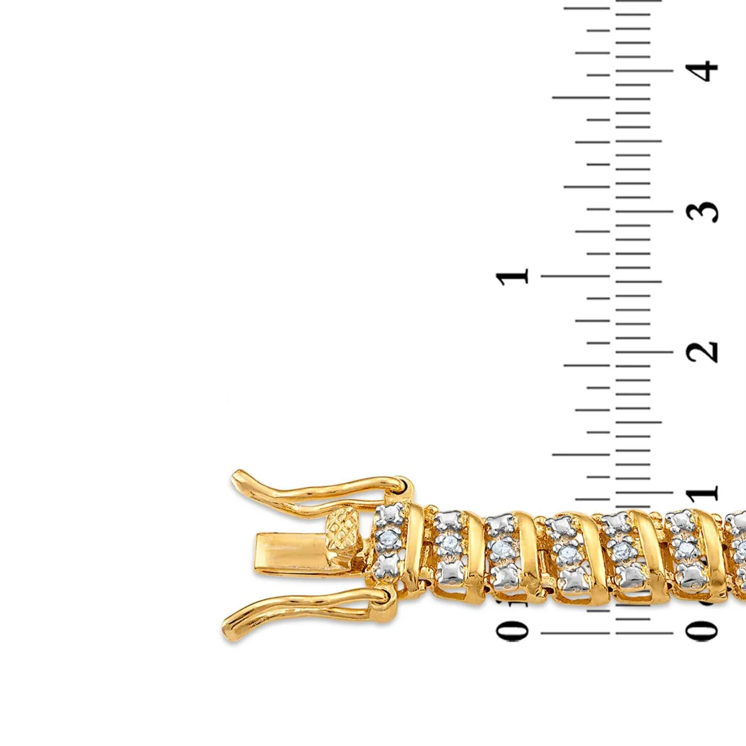 1/2 CTW Diamond 7.5-inch Tennis Bracelet in Gold Plated Sterling Silver