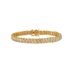 1/2 CTW Diamond 7.5-inch Tennis Bracelet in Gold Plated Sterling Silver