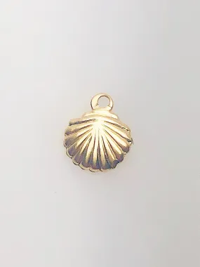 14K Gold Fill Seashell Charm w/ Ring, 7.7mm, Made in USA - 1095
