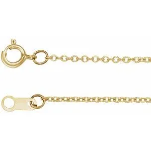 14K White 1 mm Cable 15" Chain