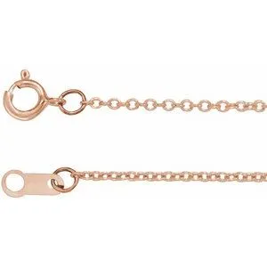 14K White 1 mm Cable 15" Chain