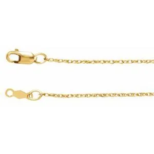 14K Yellow 1 mm Rope 16" Chain