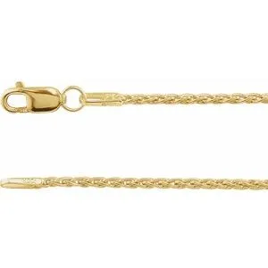 14K Yellow 1.25 mm Wheat 16" Chain