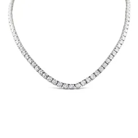 18CT WHITE GOLD 26.66CT DIAMOND LINE NECKLACE WITH ARGYLE PINK DIAMONDS IN CLASP