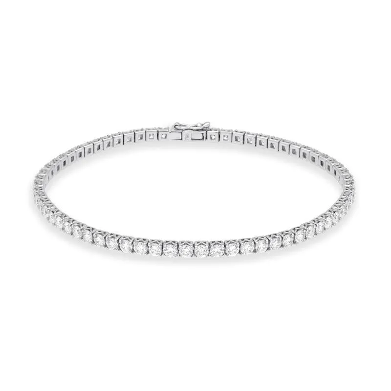 18ct White Gold 3.83ct Diamond Tennis Bracelet