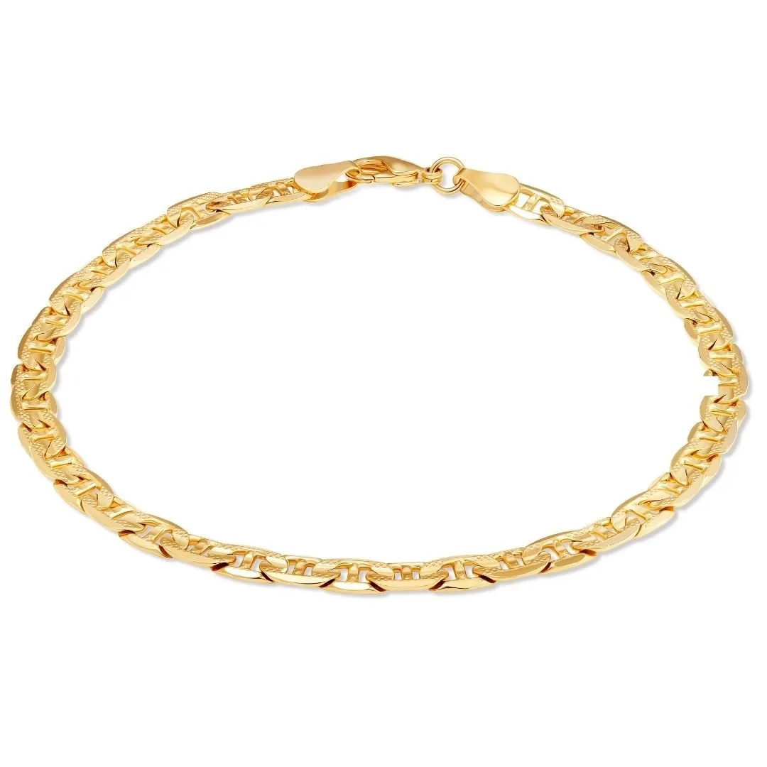 18K Gold Plated Pave Mariner Anklet