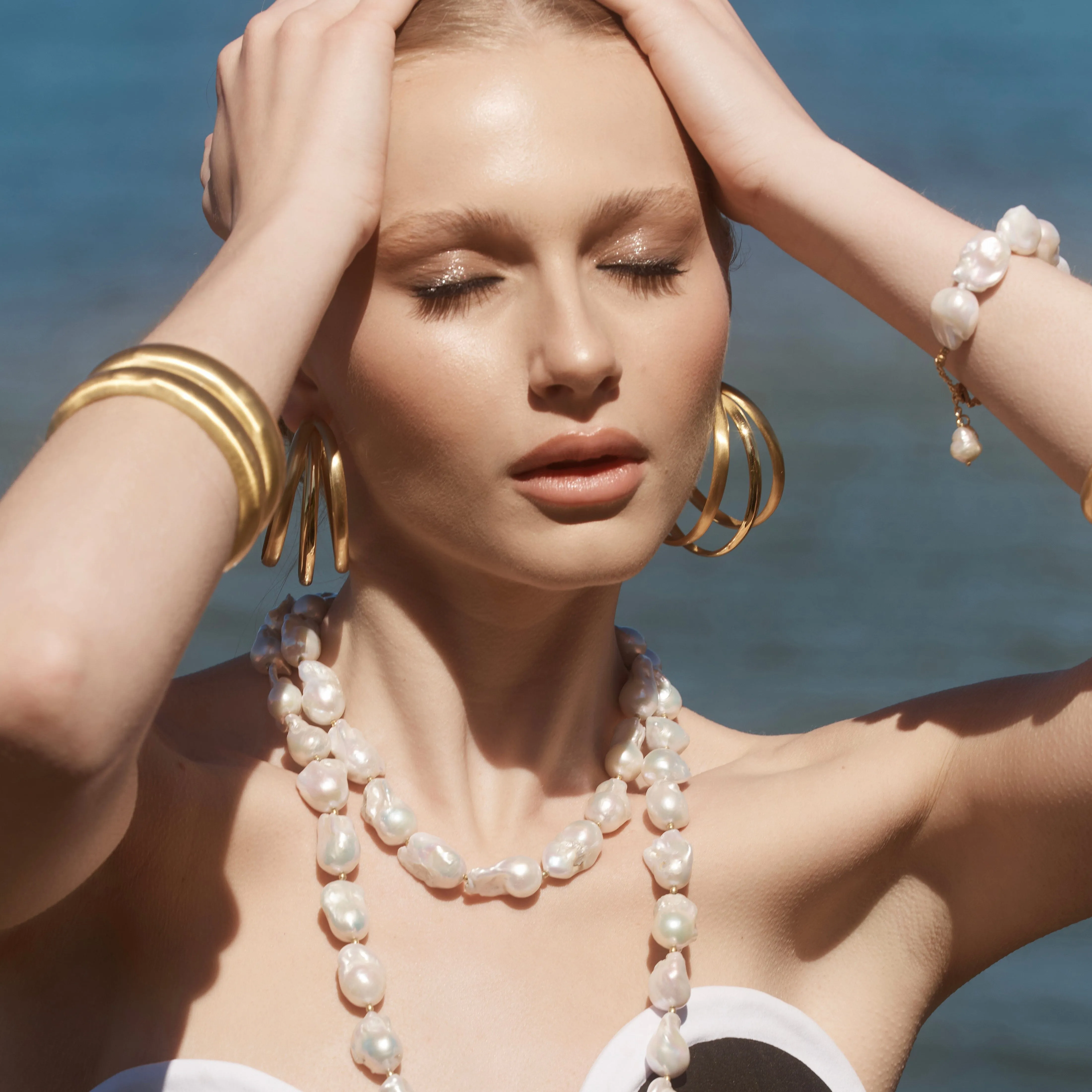 18k Gold Vermeil Baroque Pearl Bracelet: The Elizabeth