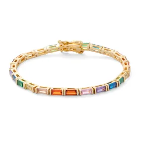 18k Gold Vermeil Multi Gemstone Tennis Bracelet: The Ramona