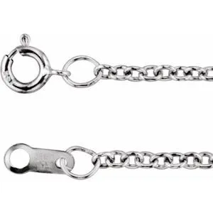 18K White 1.5 mm Cable 16" Chain