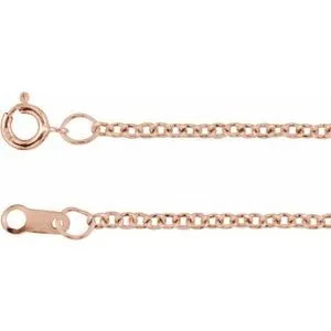18K White 1.5 mm Cable 16" Chain