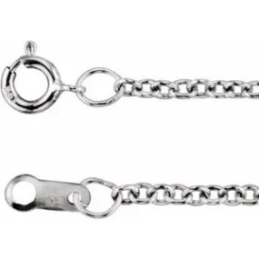 18K White 1.5 mm Cable 16" Chain