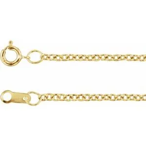 18K White 1.5 mm Cable 16" Chain