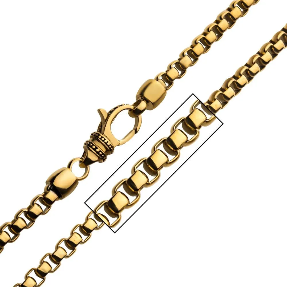 18Kt Gold IP Bold Box Chain