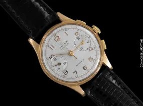 1940's Swiss Vintage Mens Sporting Chronograph - 18K Rose Gold