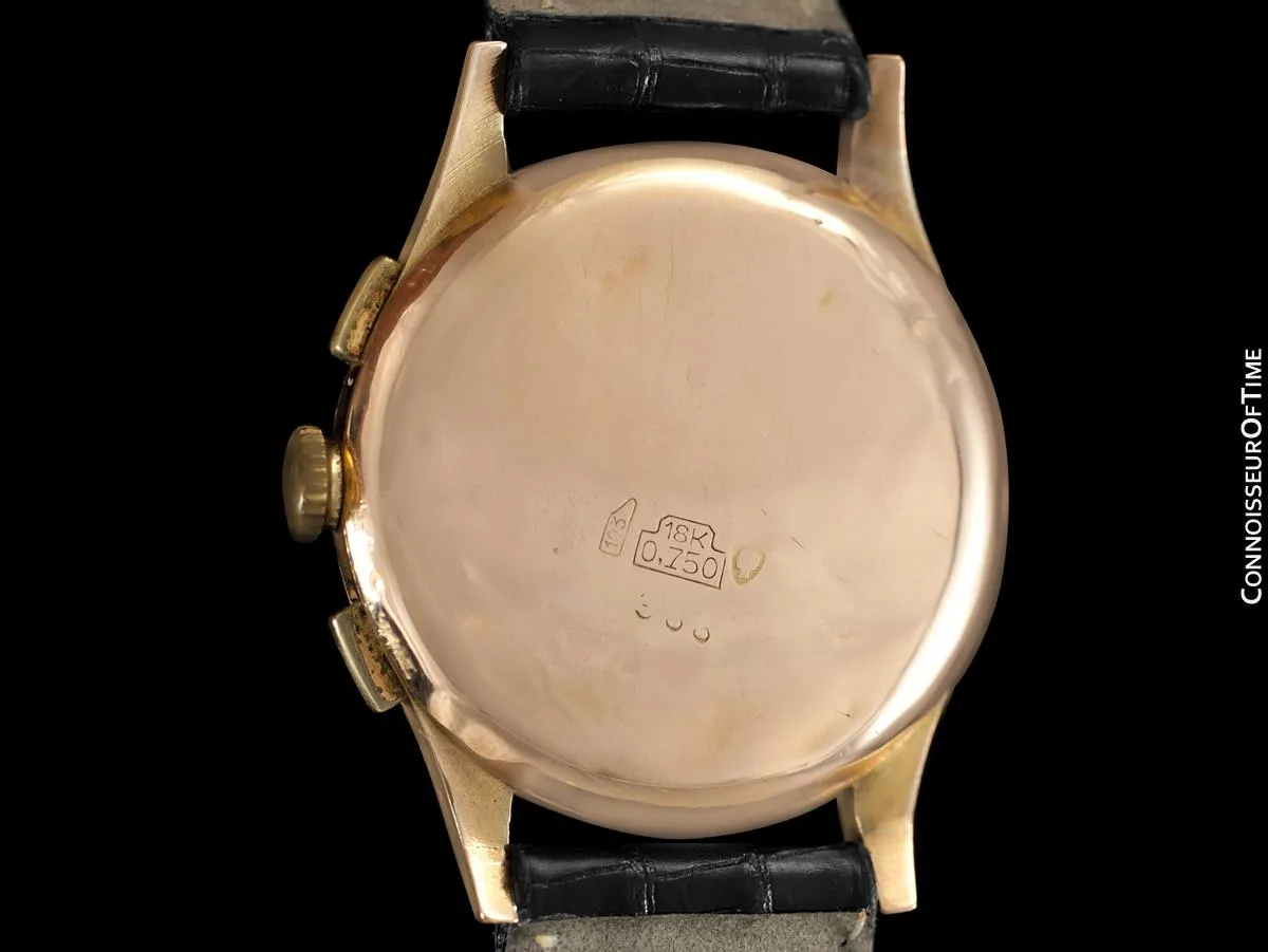 1940's Swiss Vintage Mens Sporting Chronograph - 18K Rose Gold