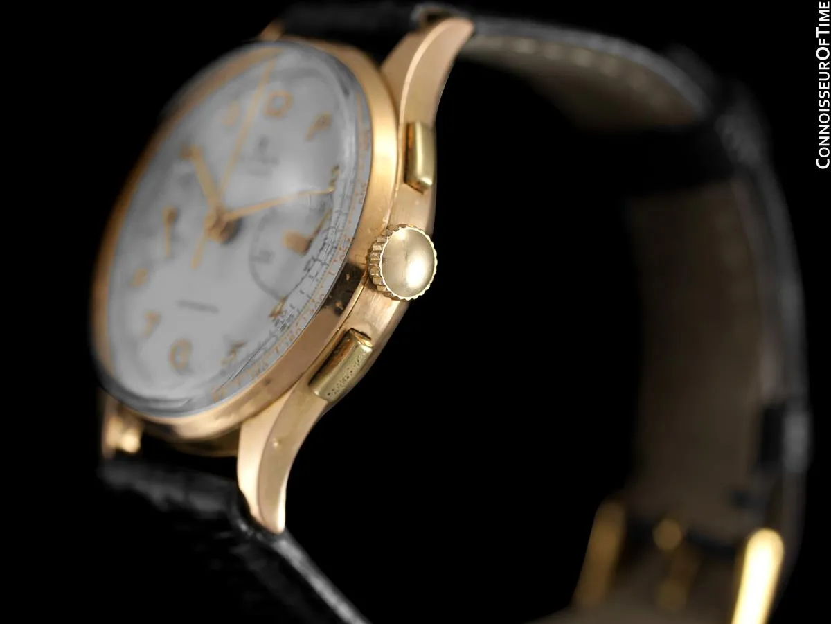 1940's Swiss Vintage Mens Sporting Chronograph - 18K Rose Gold
