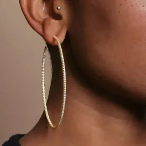 50mm Big Size Huggie Hoop Earrings with 3 Colors 5A Cubic Zirconia Elegant Women Jewelry
