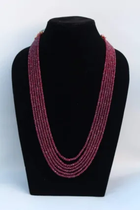AAA quality Precious Ruby gemstones 6line necklace