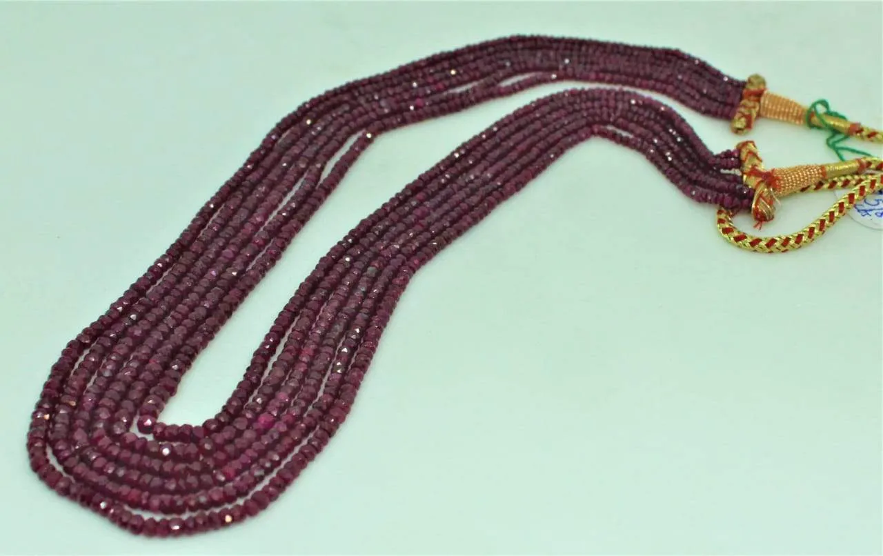 AAA quality Precious Ruby gemstones 6line necklace