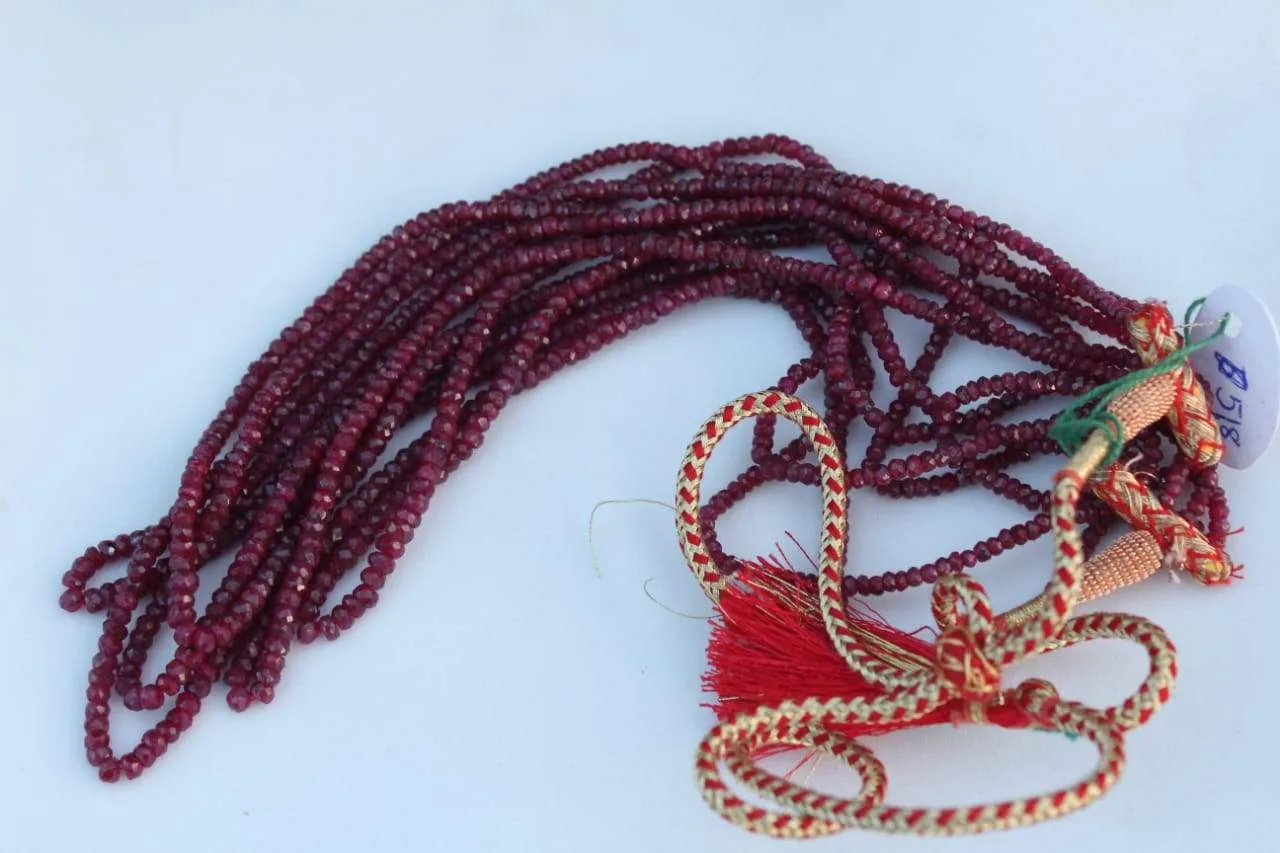 AAA quality Precious Ruby gemstones 6line necklace