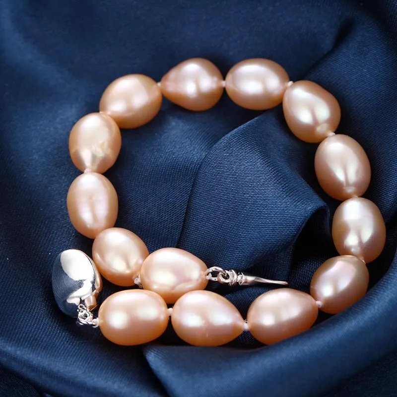 AAAA 8-9mm Natural Frewater Water Drop Pearl Bracelets Women
