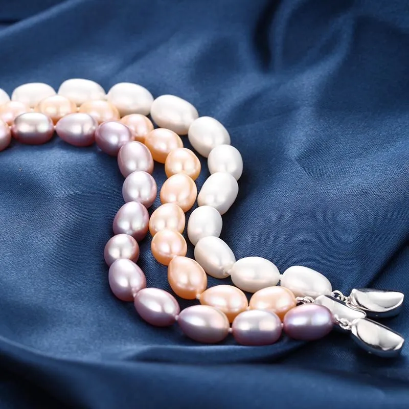 AAAA 8-9mm Natural Frewater Water Drop Pearl Bracelets Women