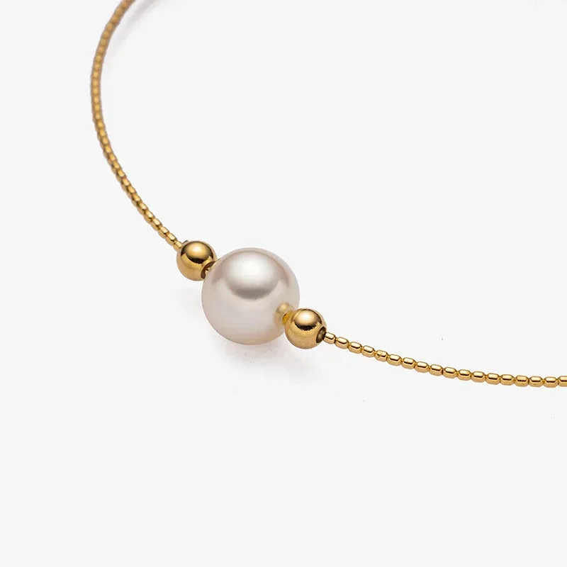 Akoya Pearl 18K Gold Minimalist Bracelet