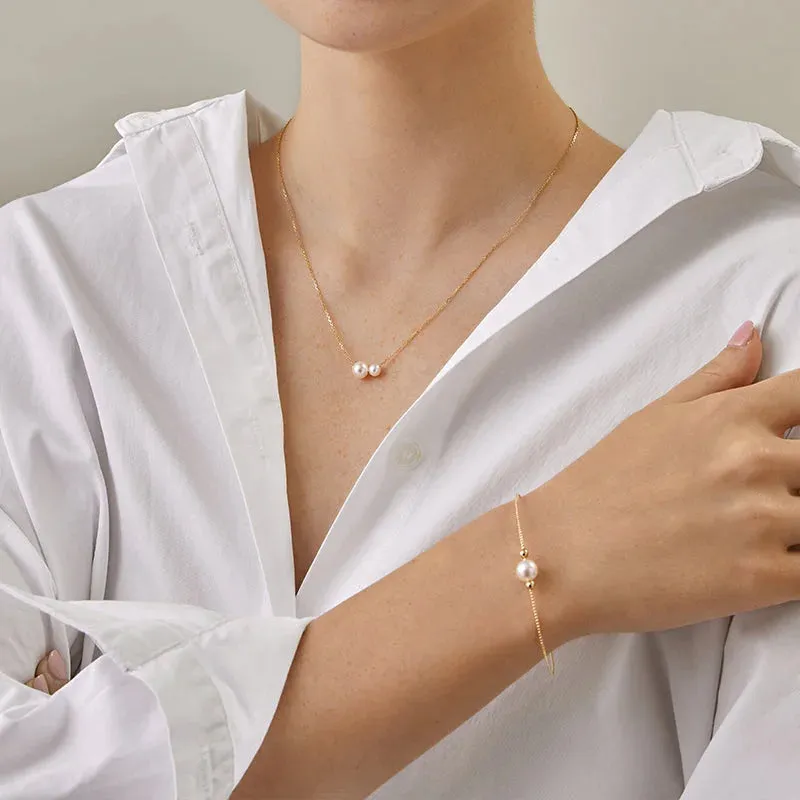 Akoya Pearl 18K Gold Minimalist Bracelet