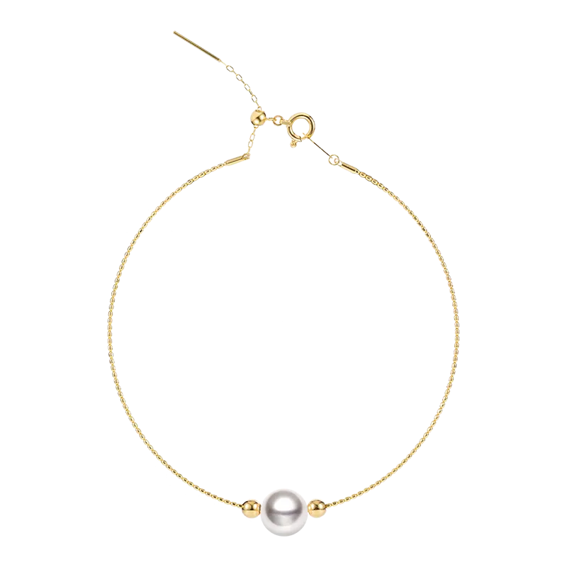 Akoya Pearl 18K Gold Minimalist Bracelet