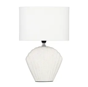 Amalfi Seashell Table Lamp White Speckle 24.5x15x36cm