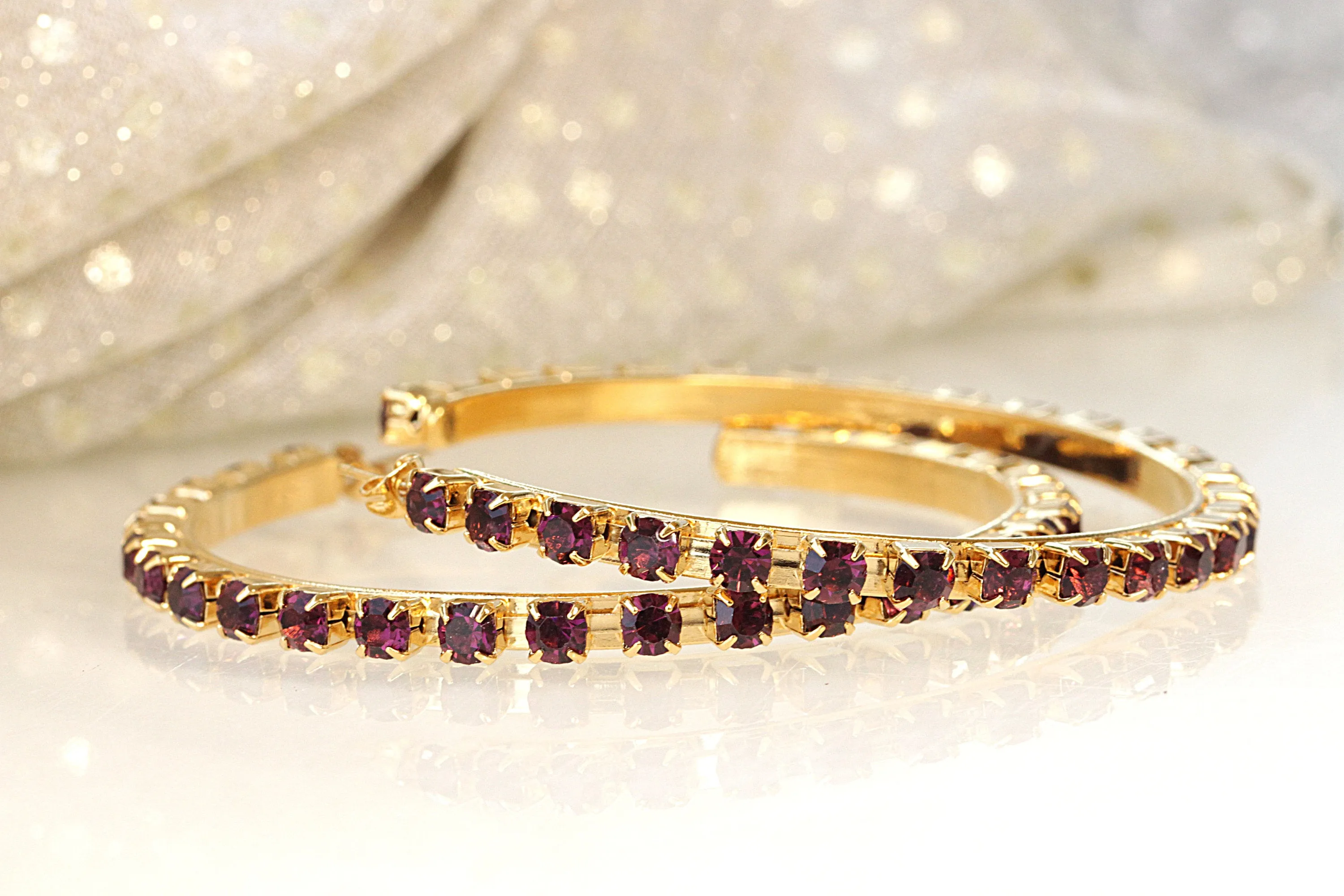 Amethyst HOOP EARRINGS
