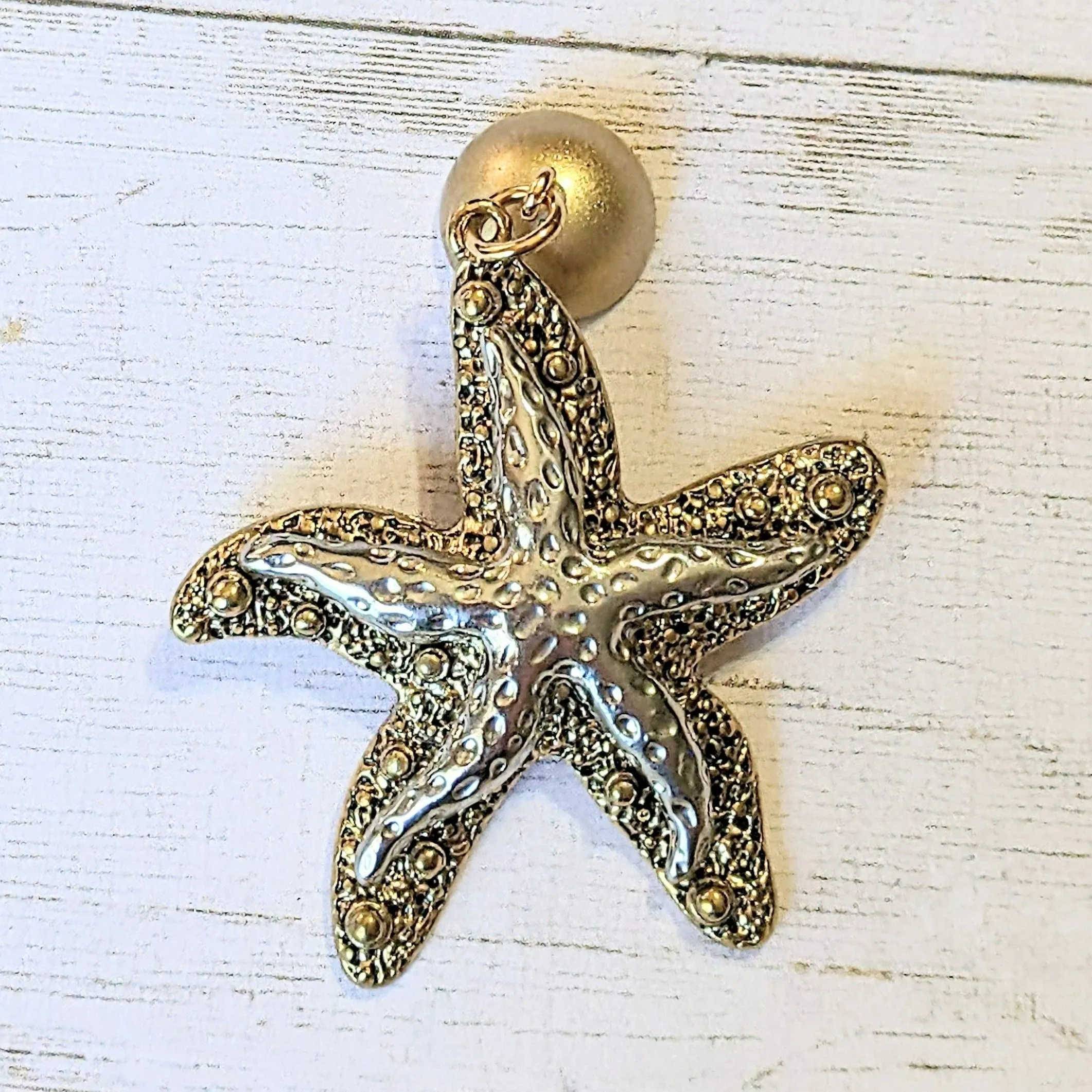 Antique Two Tone Starfish Pendant