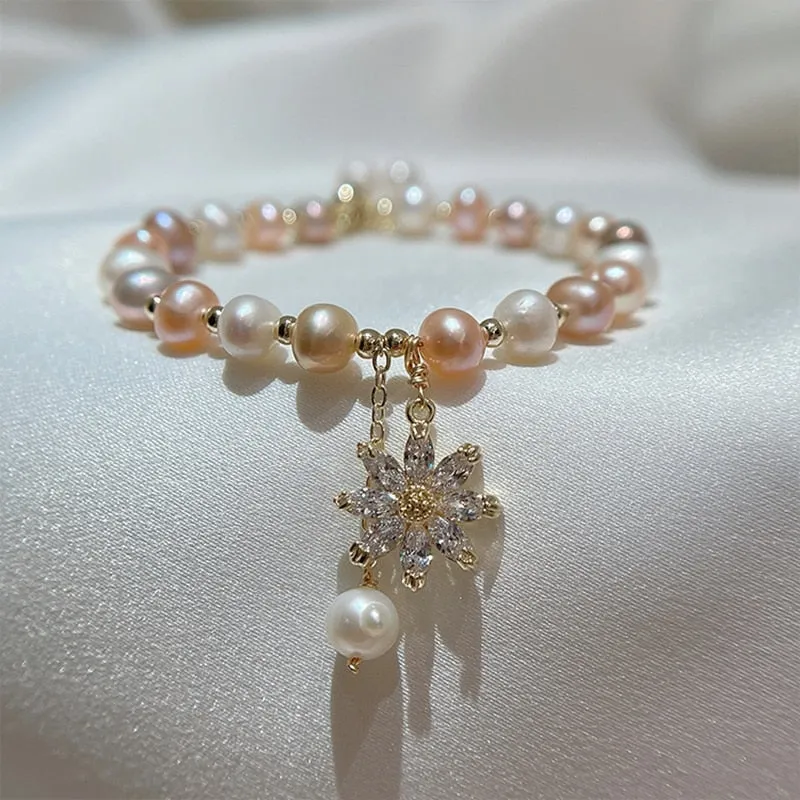 Baroque Freshwater Pearl Bracelet Anniverssary For Women Jewelry