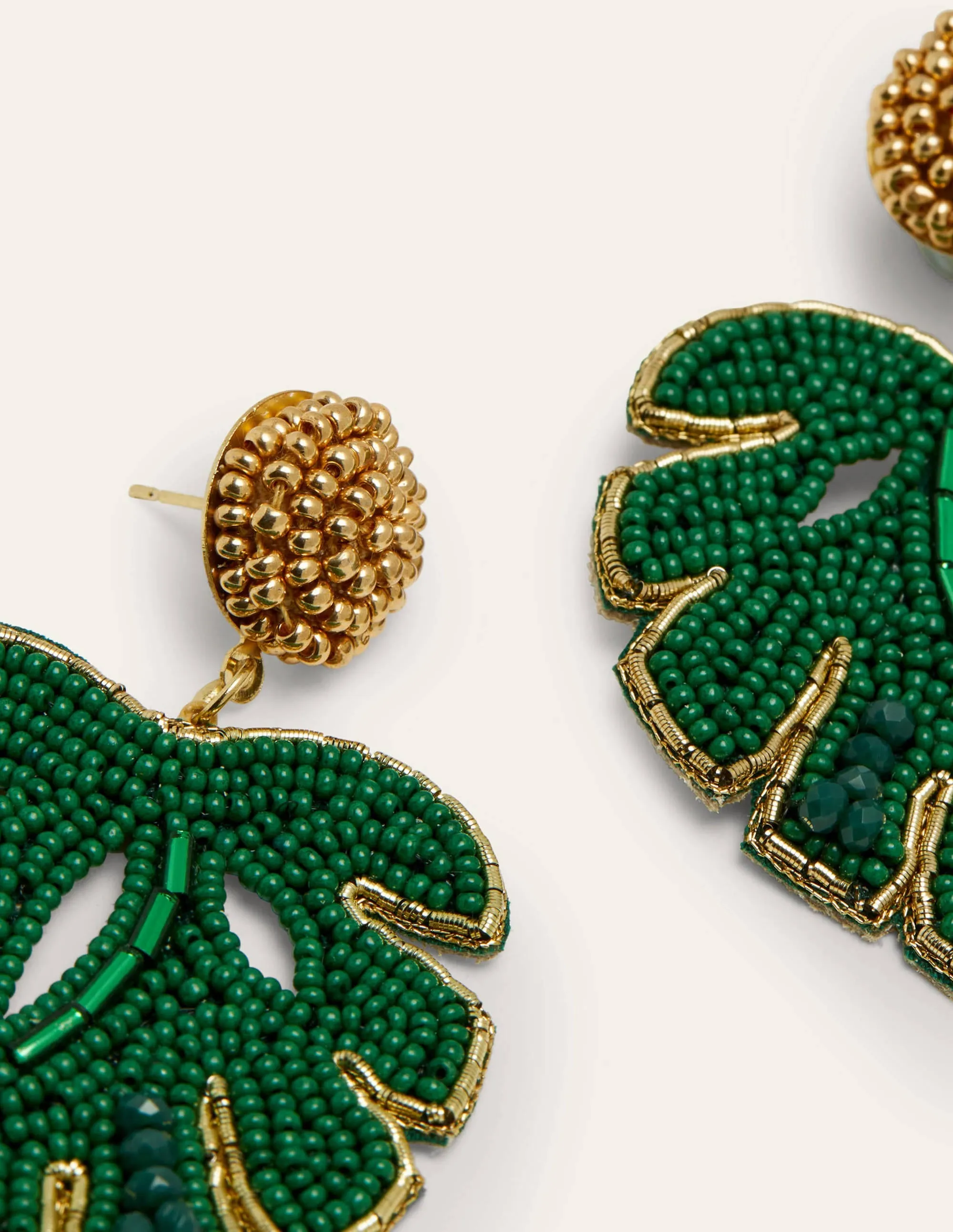 Beaded Earrings-Leaf