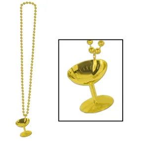 Beads With Cheers Glass Gold