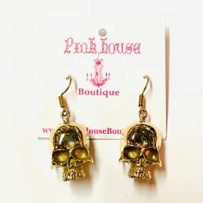 Big Skull Gold Earrings