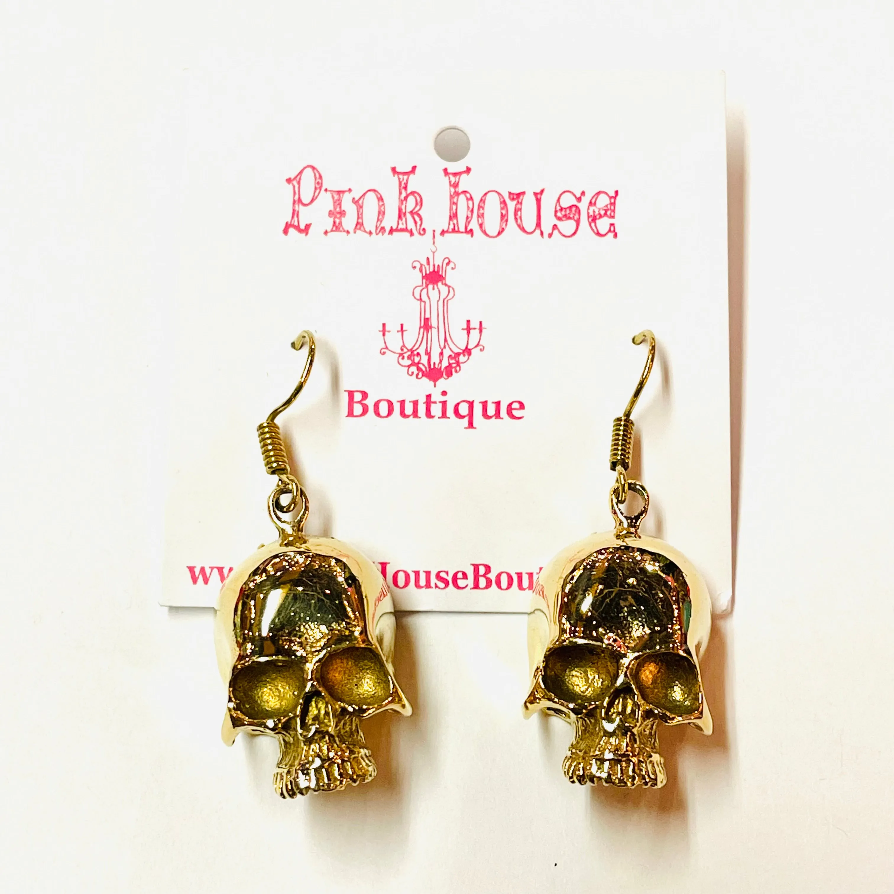 Big Skull Gold Earrings