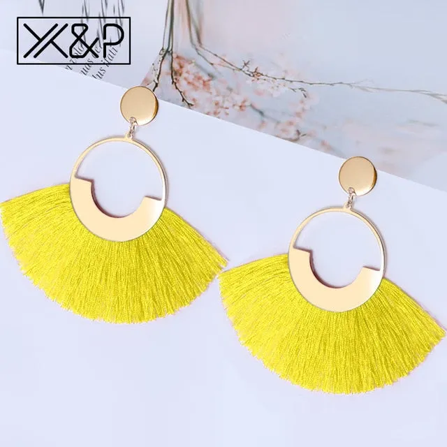 Big Tassel Drop Earrings For Women