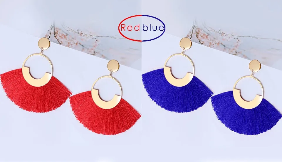 Big Tassel Drop Earrings For Women