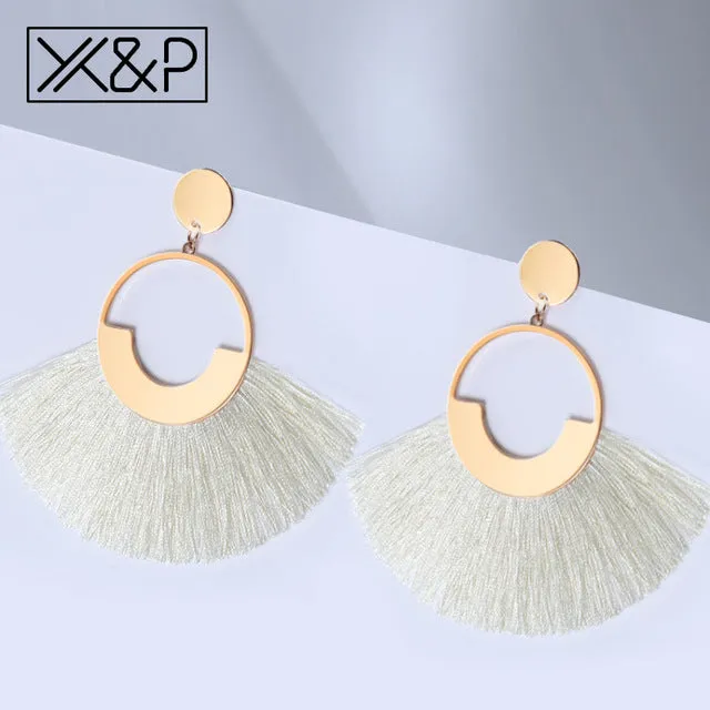 Big Tassel Drop Earrings For Women