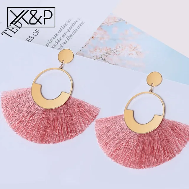 Big Tassel Drop Earrings For Women