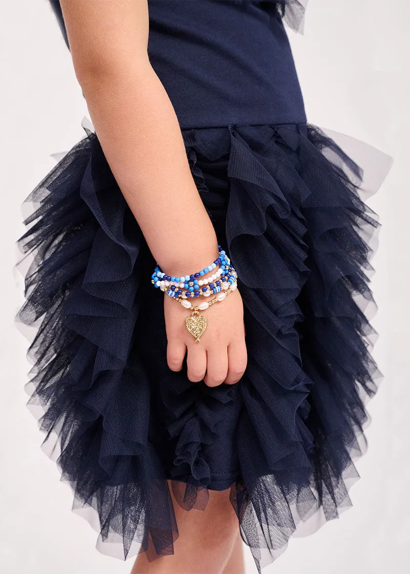 Blue Flower Bracelet Set
