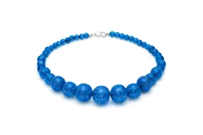 Blue Glitter Bead Necklace