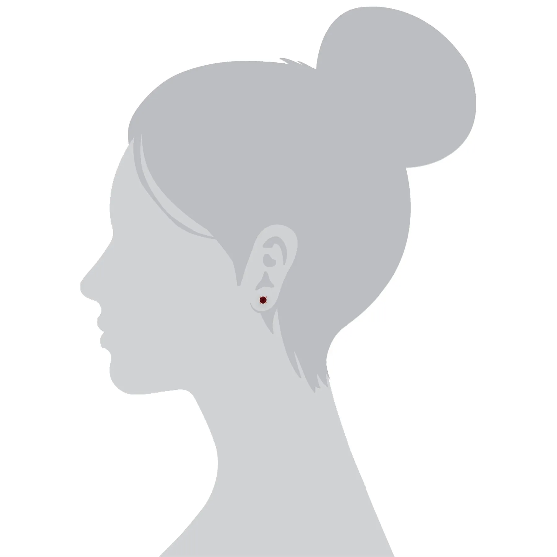 Boucles d'Oreilles Clou Classique Or Rose 375 Opale Rose Rond serti Griffe