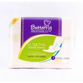 BUTTERFLY BREATHABLES ULTRA THIN NAPKINS 7 EXTRA LONG