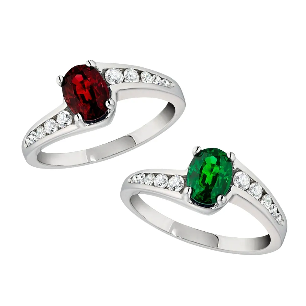 Bypass Sapphire and Diamond Ring